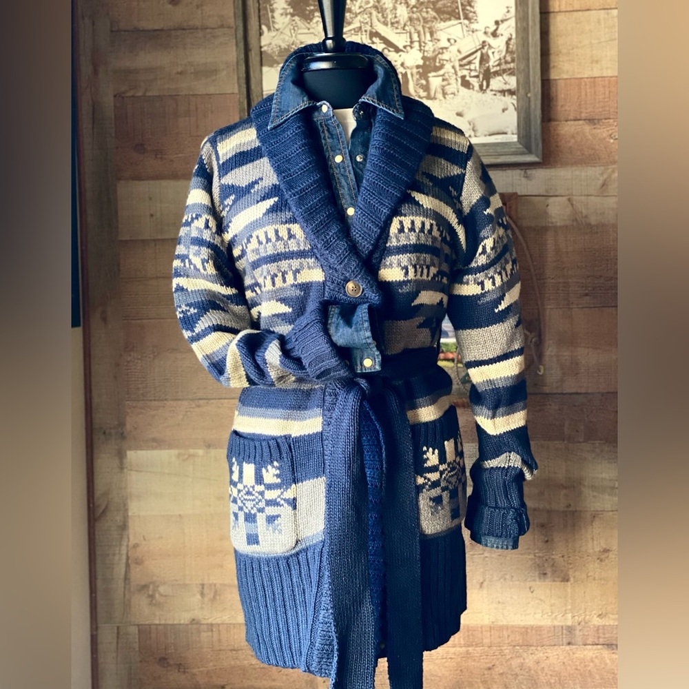 COPY - Denim Aztec Cardigan